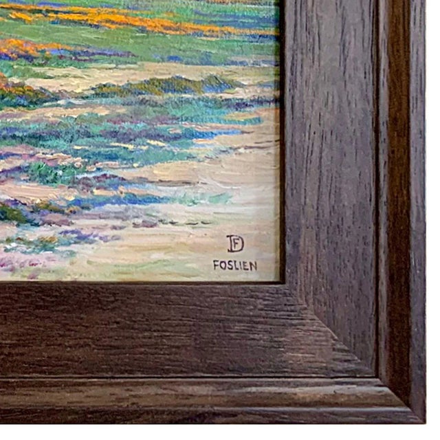 American Dirk Foslien Carpinteria Poppies Study Oil on Board For Sale - Image 3 of 4