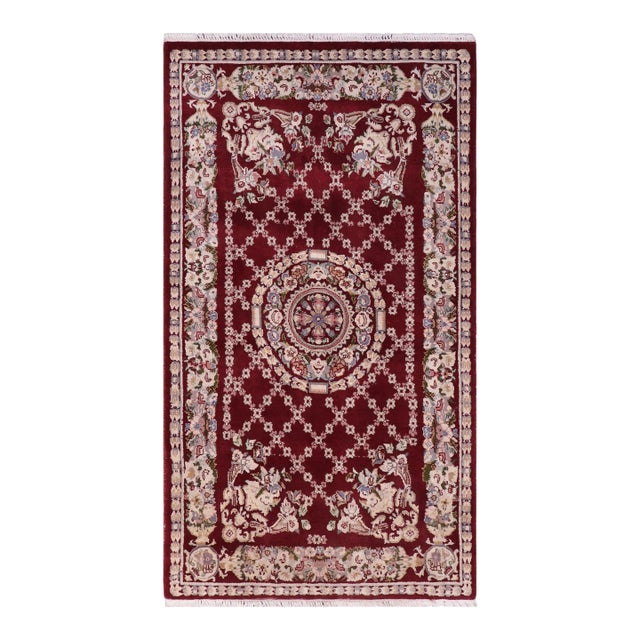 Shabby Chic Pak-Persian Red/Red Wool Rug - 2'7'' X 4'5'' For Sale