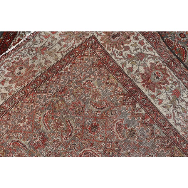 Antique Persian Malayer Rug With Allover With Herati Design in Terracotta For Sale - Image 13 of 13