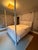 Oly Studio White Lacquer Bamboo-Style Queen Canopy Bed With Cane Headboard Attributed to Oly Studio For Sale - Image 4 of 5
