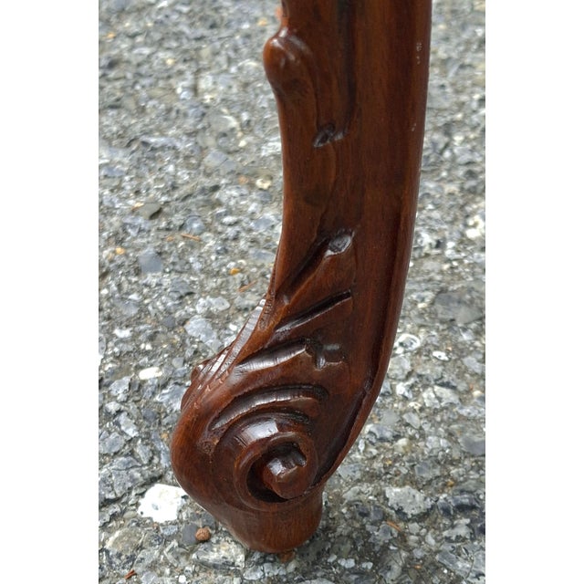 Late 19th Century Refinished French Louis XV Style Carved Walnut and Marquetry Side or Lamp Table For Sale In Washington DC - Image 6 of 11