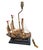 This charming vintage table lamp features an intricately handcrafted model of a traditional Chinese junk boat set atop a...