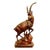 Mid 20th Century Large Black Forest Wooden Ibex Carving For Sale