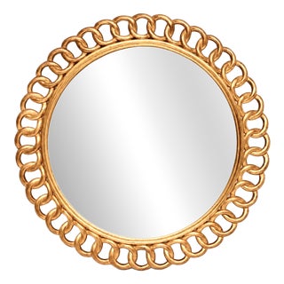 Large Vintage Hollywood Regency Giltwood Mirror, 1960 For Sale