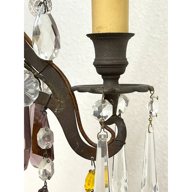 French Vintage Chandelier With Murano Glass Fruit For Sale - Image 3 of 13