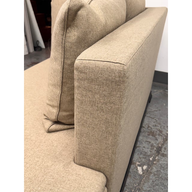 Tan Cierre Imbottiti for Armani Casa Otelle Meridienne Chaise Lounge For Sale - Image 8 of 12