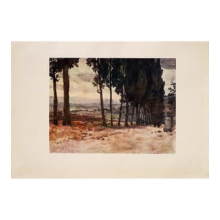 1905 Italian Original Print - On the Old Road to Fiesole - From Book Florence & Some Tuscan Cities For Sale