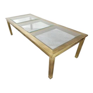 1970s Hollywood Regency Mastercraft Brass Dining Table For Sale