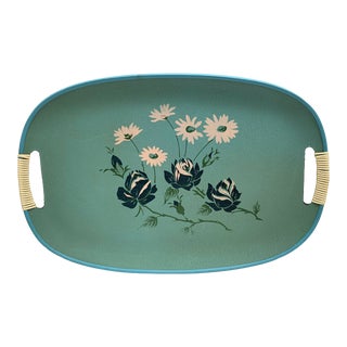 Midcentury Asian Chinoiserie Japanese Serving Decor Tray For Sale