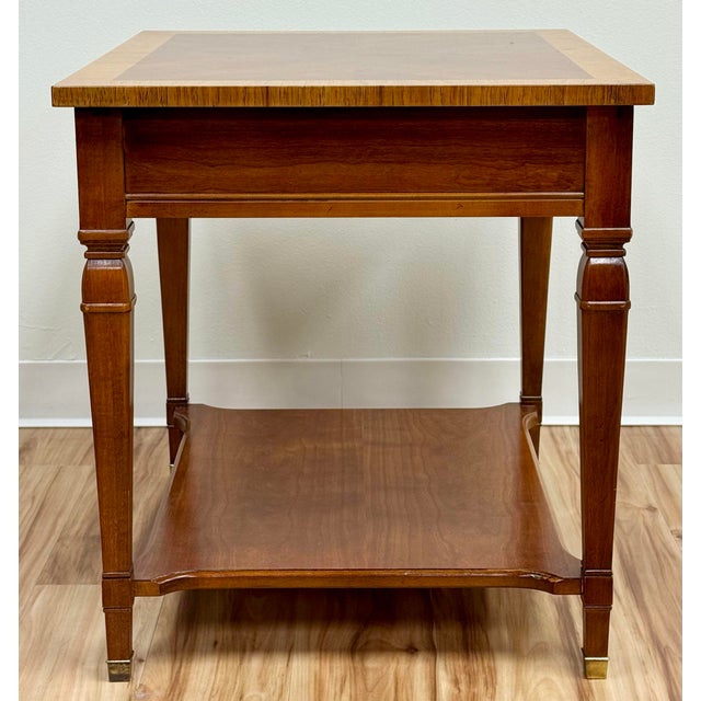 Brown Vintage Drexel Furniture Solid Wood Side Table For Sale - Image 8 of 13