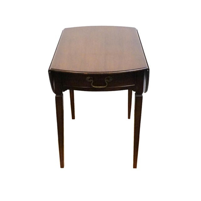 Brandt Furniture Banded Mahogany Traditional Style 36" Drop Leaf Pembroke Accent End Table 78-906 For Sale - Image 10 of 18