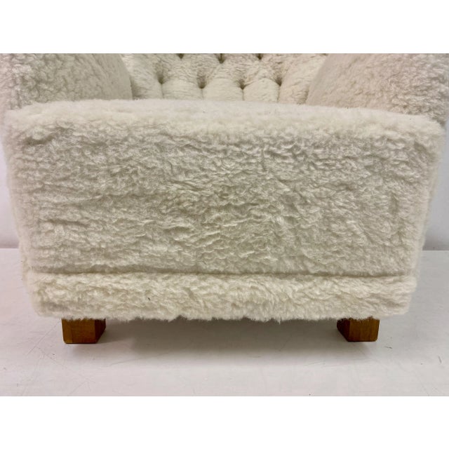 Large Danish Armchair in Lambswool For Sale - Image 10 of 15