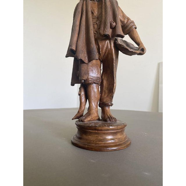 Wood Late 20th Century Carved Wooden Fisherman Sculpture, Italy For Sale - Image 7 of 18