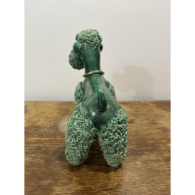 1950s Emerald Green Spaghetti Poodle attributed to Vallauris, France, 1950s For Sale - Image 5 of 11