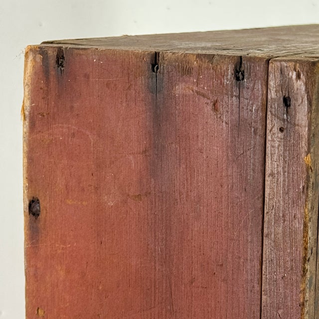 Gorgeous Antique Primitive Glass Front Wooden Painted Cabinet Cupboard For Sale In New York - Image 6 of 16
