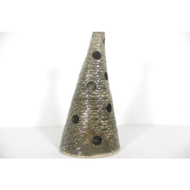 Vintage Studio Pottery Christmas Tree Tea Light Candleholder For Sale - Image 6 of 7