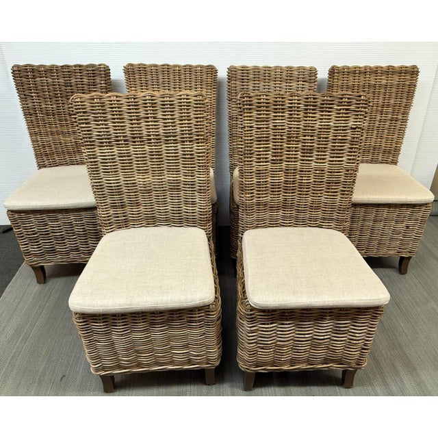 2010s Restoration Hardware Provence High-Back Outdoor Dining Side Chairs, Set of Six For Sale - Image 5 of 14