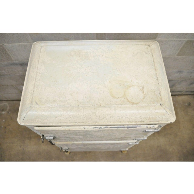 antique tennessee furniture corp metal ice box refrigerator freezer