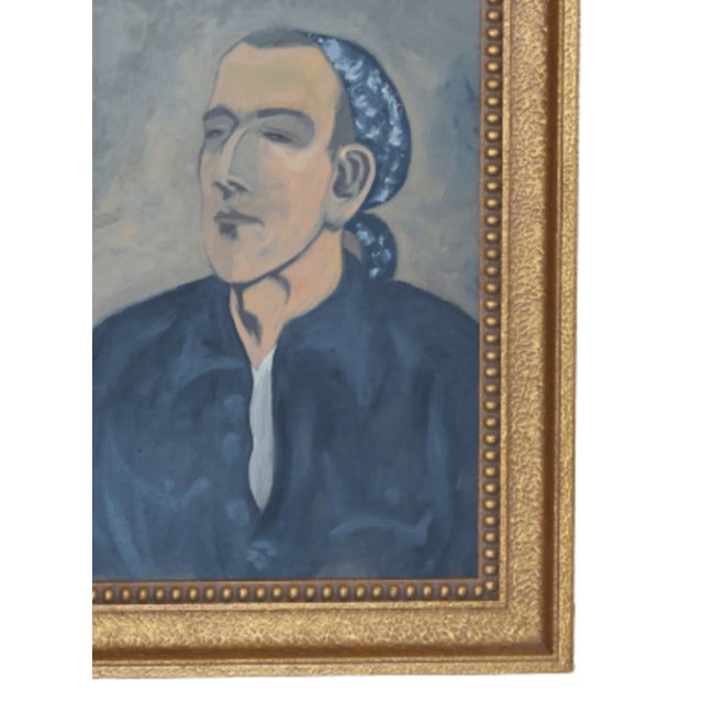 Portrait Oil Painting in Ornate Gold Frame Chairish