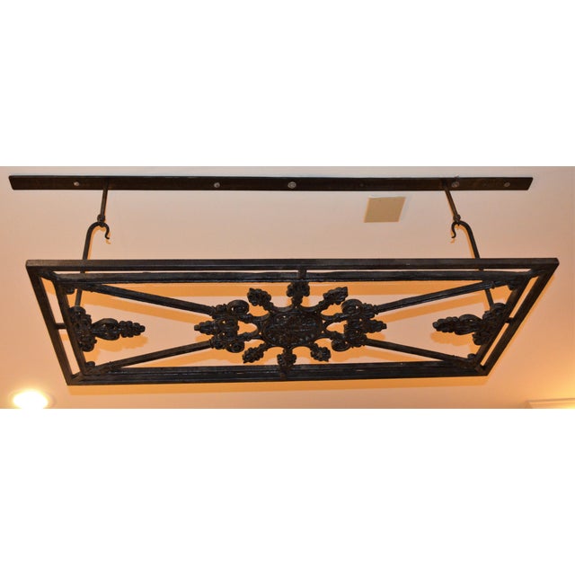 French Farm Reclaimed Wrought Iron Gate Pot Rack Chairish