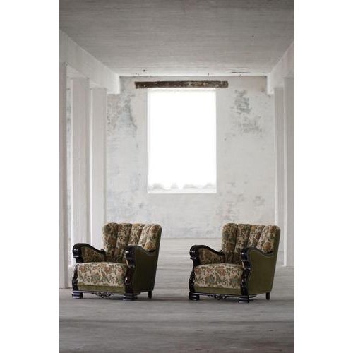 1920s Set of Danish Art Nouveau Easy Chairs in Floral Embroidered Velour, 1920s For Sale - Image 5 of 18