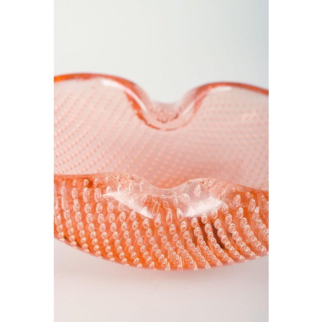 Murano Glass Bowl in Pink with Bubble Decoration, 1960s For Sale - Image 4 of 5