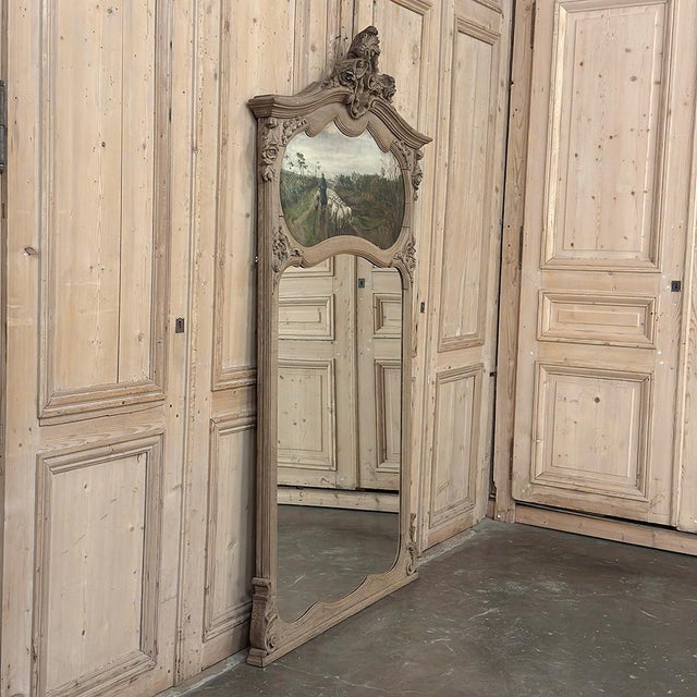 19th Century Country French Louis XV Stripped Oak Trumeau Mirror For Sale - Image 15 of 18
