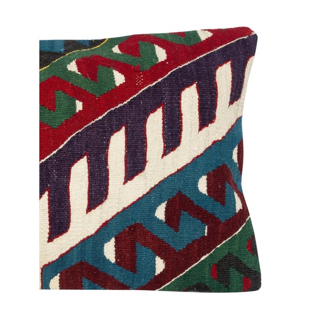 Traditional 14"x24" Vintage Kilim Cushion Cover. Pillowcase. Turkish Lumbar Pillow Cover For Sale - Image 3 of 4