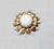 1960s Vintage 1960s Signed Napier Goldtone White Rhinestone Cabochon Flower Brooch For Sale - Image 5 of 6