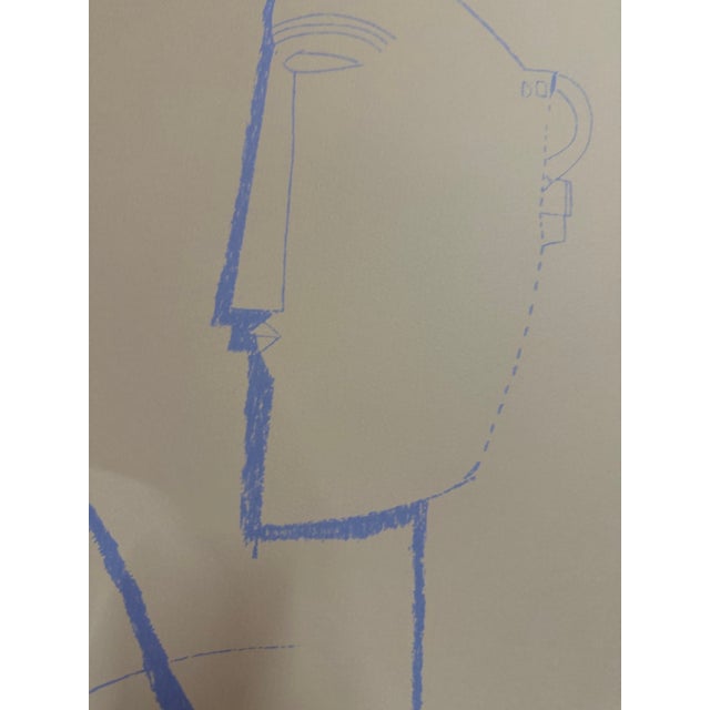 Beige Amedeo Modigliani (1884-1920), Testa Scultorea, Printed in Italy Florence Mod057 For Sale - Image 8 of 15