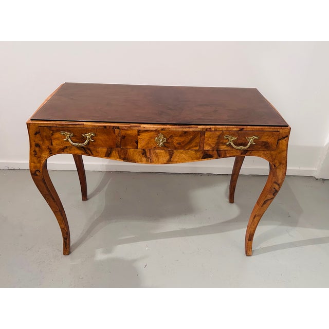 1950s Italian Olive Wood Bombay Petit Desk For Sale - Image 4 of 11