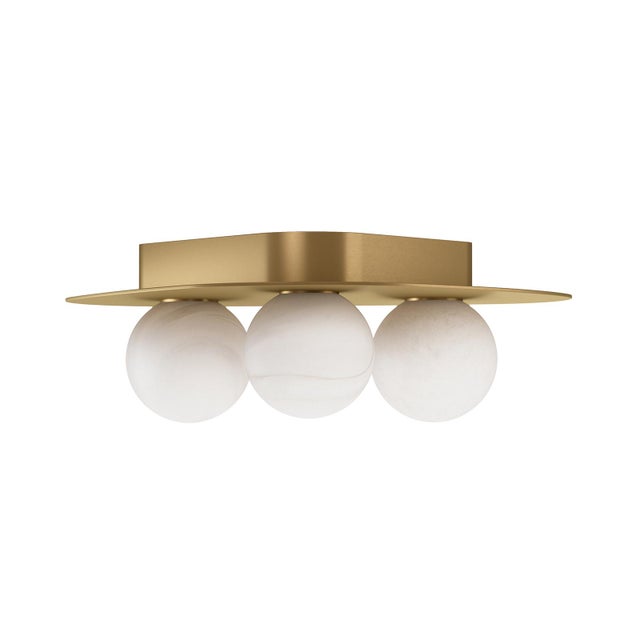 2020s Rhoads Triangular Flush Mount, Natural Brass For Sale - Image 5 of 7