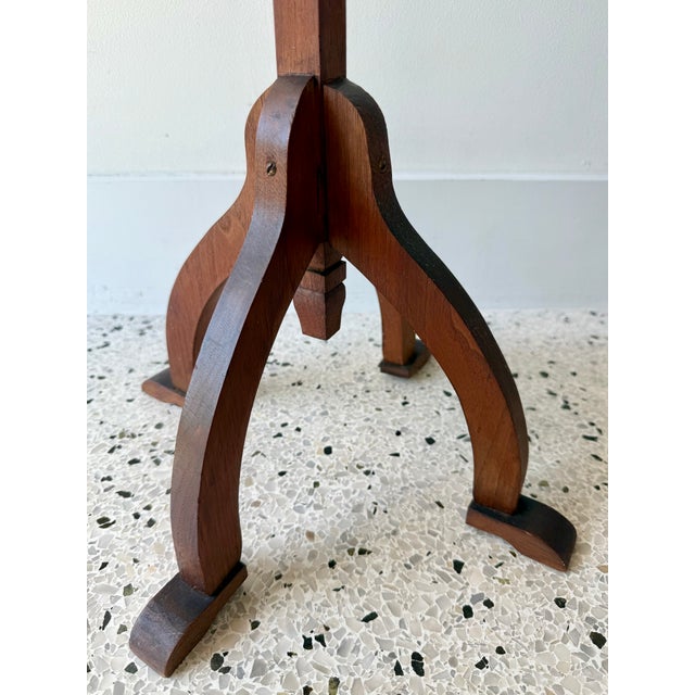 Art Nouveau Music or Book Stand 19th C Primitive Mahogany on Whimsical Anthropomorphic Base For Sale - Image 3 of 10