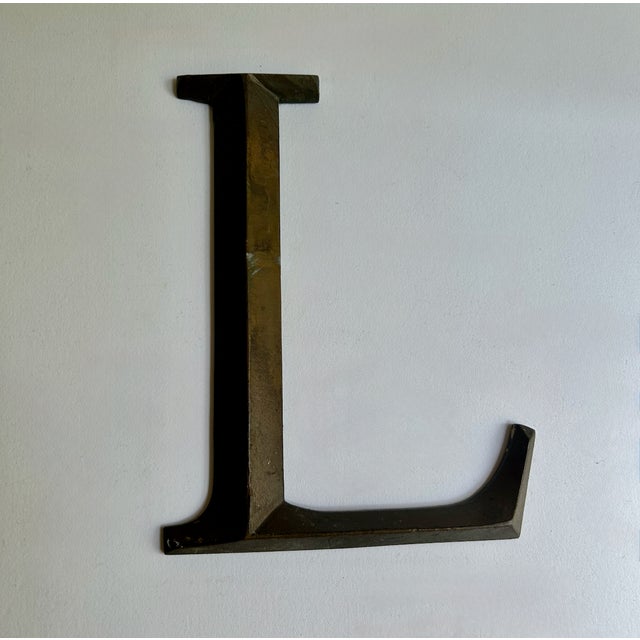 Bronze Antique Bronze Letter "L" Hanging Wall Signage For Sale - Image 8 of 15