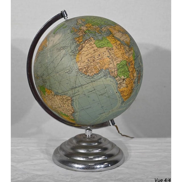 Luminous Glass Terrestrial Globe from Perrina, 1960s For Sale - Image 17 of 18