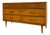 Vintage Bassett Mid Century Modern Walnut Double 6 Drawer Dresser With Carved Details. For Sale