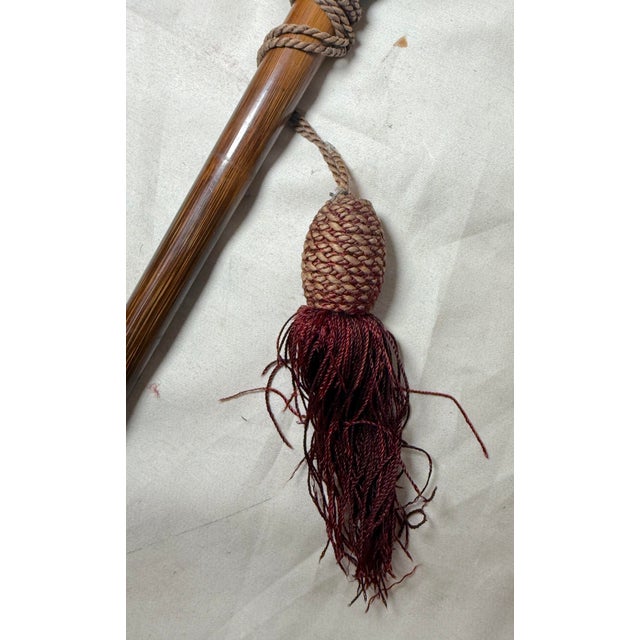 Antique 1800's Victorian Yellow Gold Filled Wood Porcelain Walking Stick Cane For Sale - Image 13 of 17