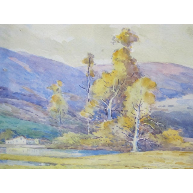 Alfred Hermann Schroff Oregon Autumn Mountain Landscape Watercolor Painting For Sale - Image 4 of 6