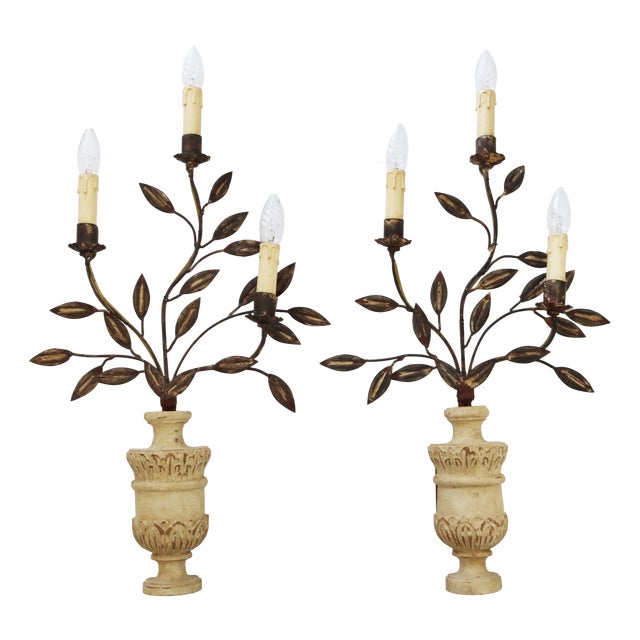 Large Florentine Wall Lights, Italy, 1980s, Set of 2 For Sale