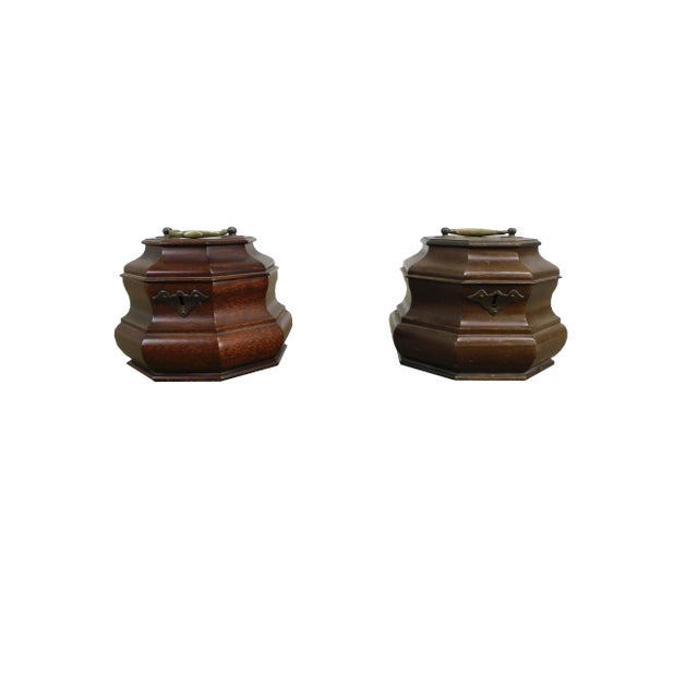 Set of 2 Colonial Williamsburg Octagonal Tea Caddies For Sale