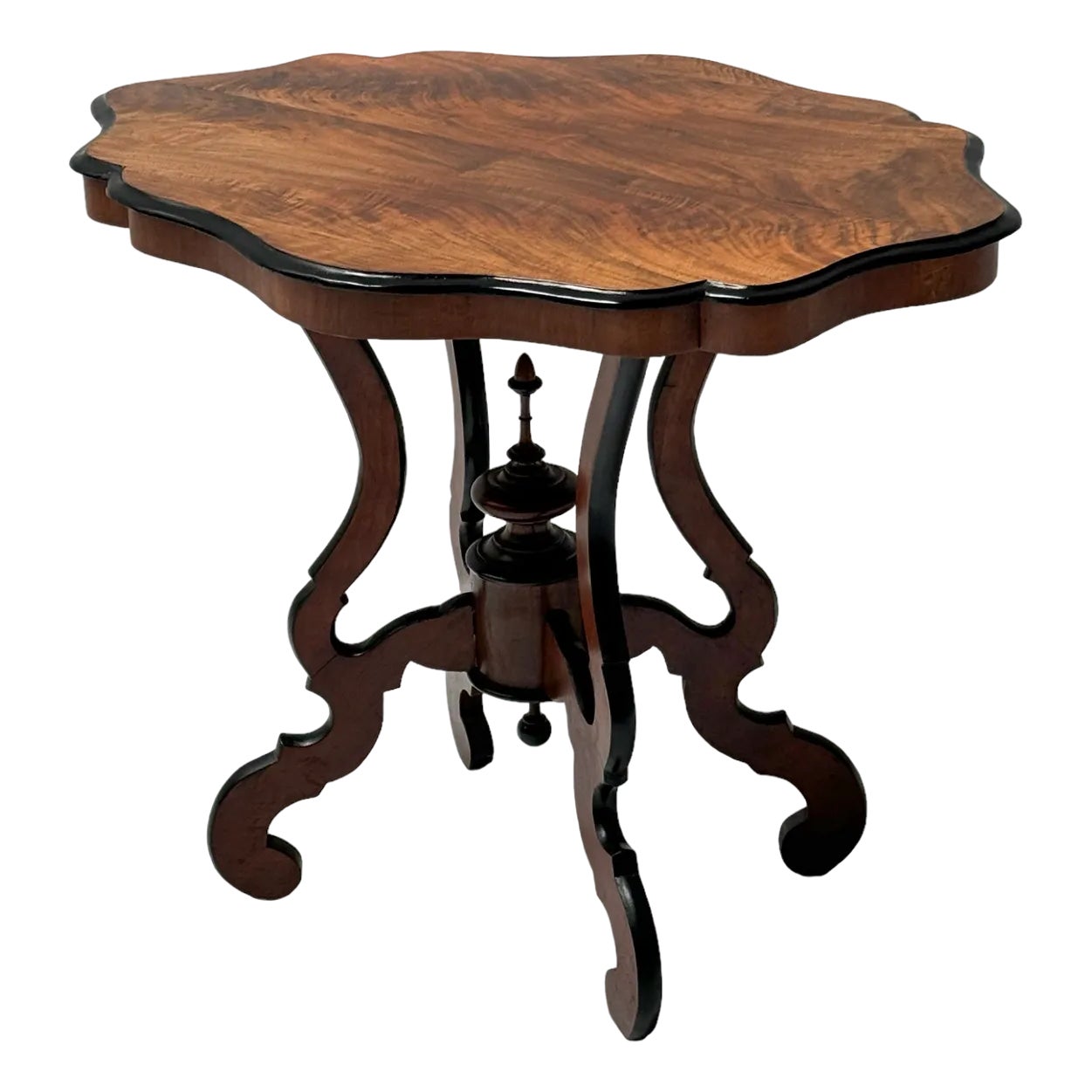 vintage walnut center table ジャパンヴィンテージ Walnut Victorian Center Table, 1890s | Chairish
