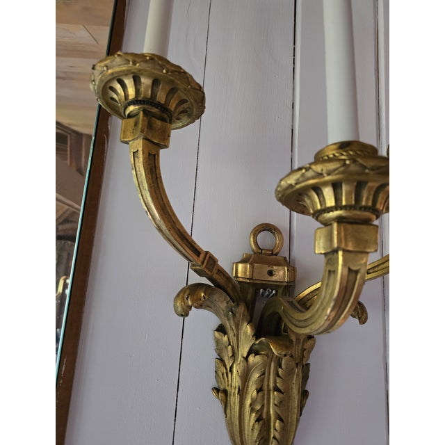 Antique Large Bronze Louis XV Style Ormolu Sconce For Sale - Image 4 of 11