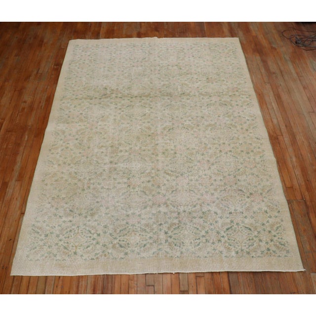 One of a kind, mid 20th-century Hand-knotted Turkish Anatolian floral small Room Size Rug. Professionally Washed &...