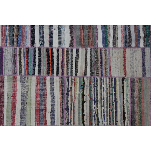 Traditional Hand Knotted Patchwork Rug by Aara Rugs Inc. - 9'3" X 6'4" For Sale - Image 3 of 3