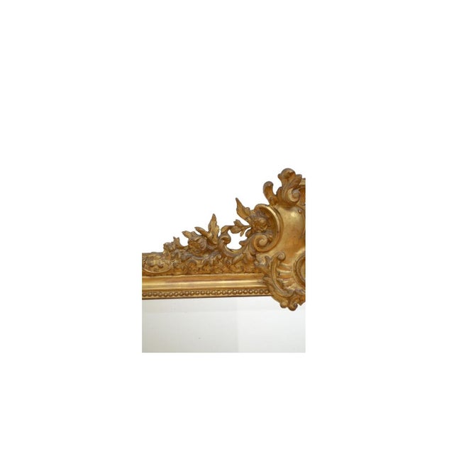 Antique French Giltwood Wall Pier Mirror, 1869 For Sale - Image 4 of 18