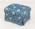 Blue Floral Print Upholstered Chair & Ottoman For Sale - Image 10 of 12