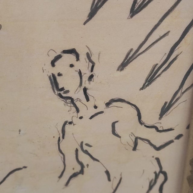 Virgilio Guidi, Spatialist Mother, Ink on Paper, Framed For Sale - Image 6 of 12