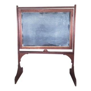 Early American Double Sided Chalkboard With Oak Stand For Sale