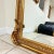 French Style Gold Floor Mirror Gold Leaf Details For Sale - Image 4 of 9