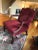 Large Plush Burgundy Velvet & Mahogany Martha Washington Club Chair For Sale In Philadelphia - Image 6 of 12